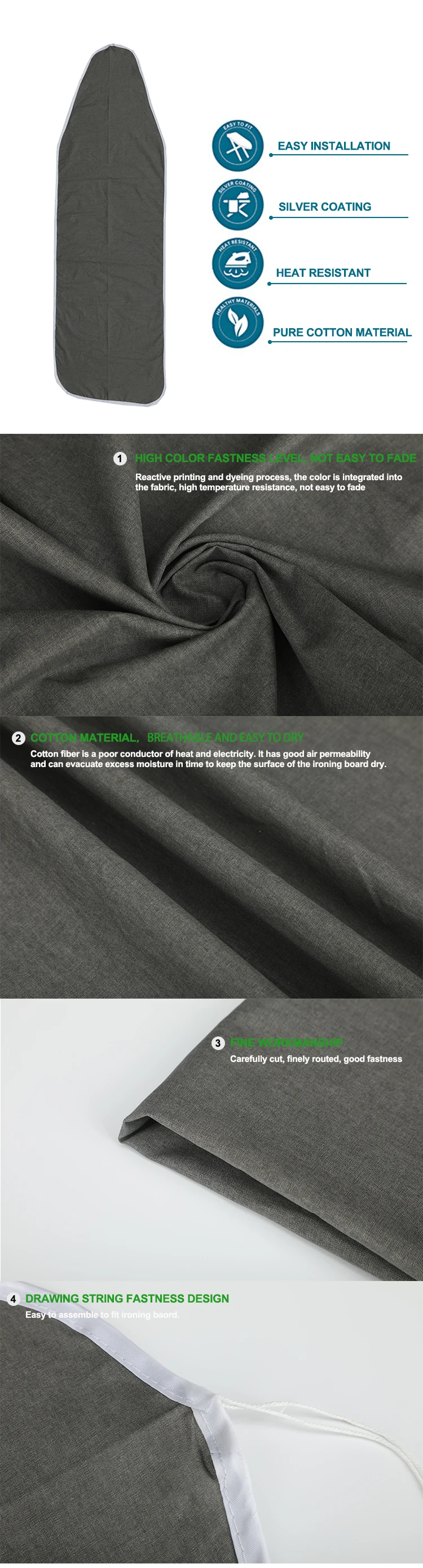 Heatresistant Iron Cover Mat Ironing Board Fireproof Fabric Ironing