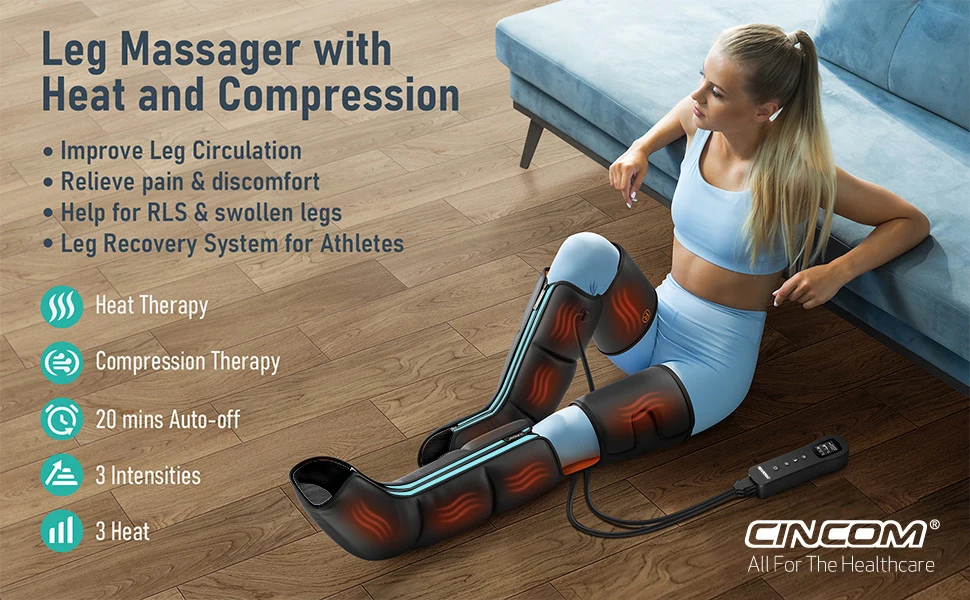 Cincom Full Leg Massager Upgraded Foot Calf Thigh Massager With Heat