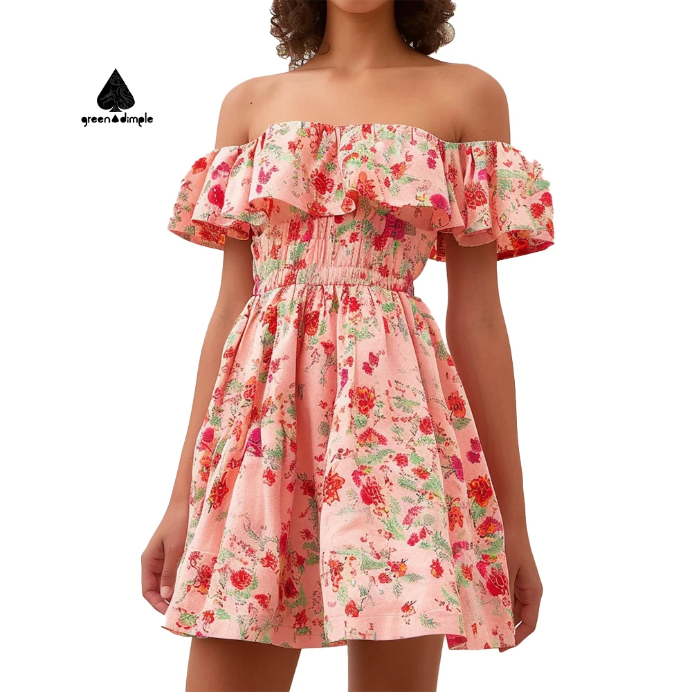 sachin and babi light blue dress Custom Dress Manufacturer Vintage Fashion Apparel Elegant Lady Floral Off  the Shoulder Short Evening Casual Dresses