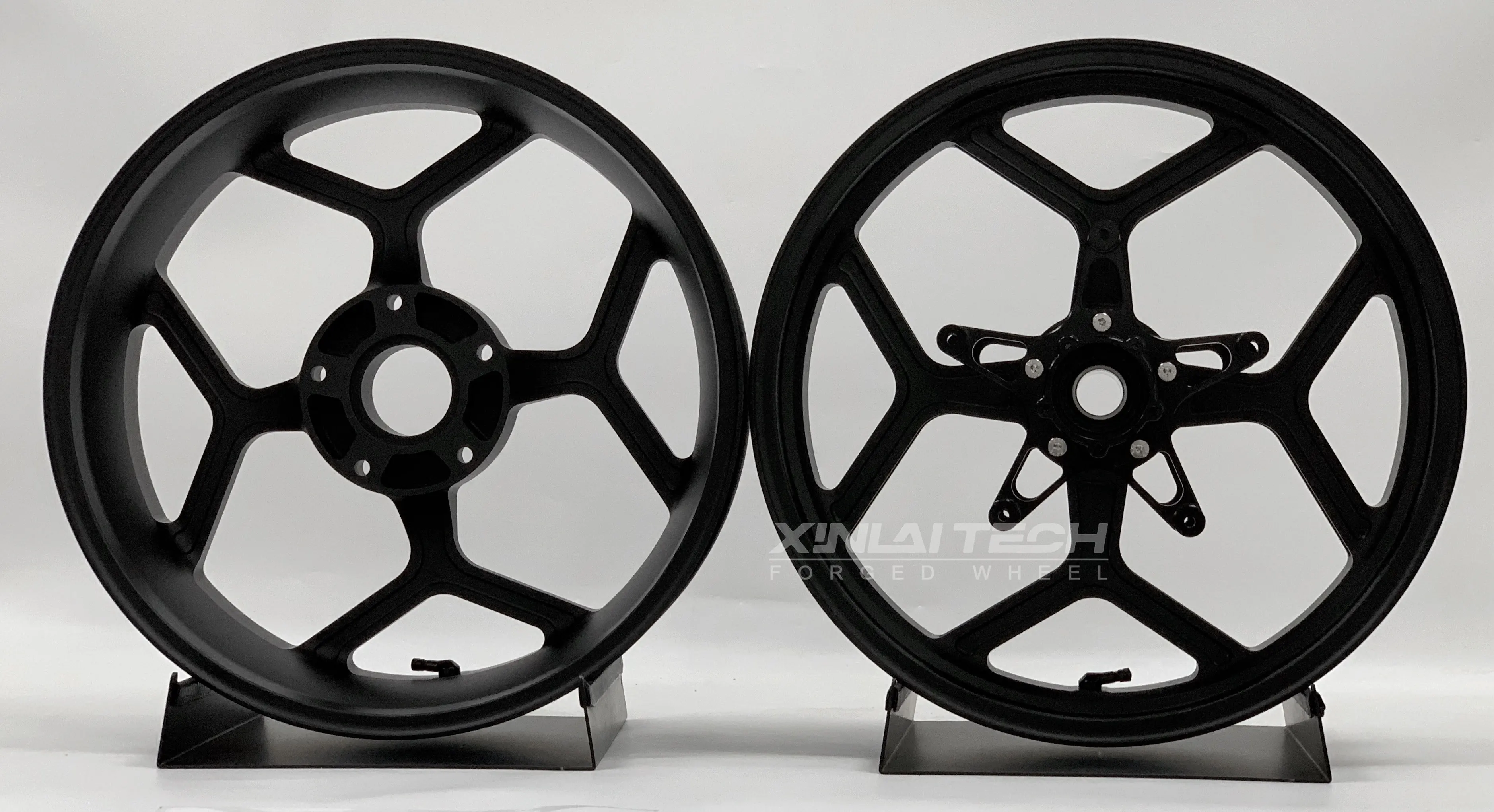 XL Custom Forged Black Motorcycle Wheels CNC Billet Alloy Rims for BMW R NineT Roadster Classic Retro Front Rear Wheels - Image 3