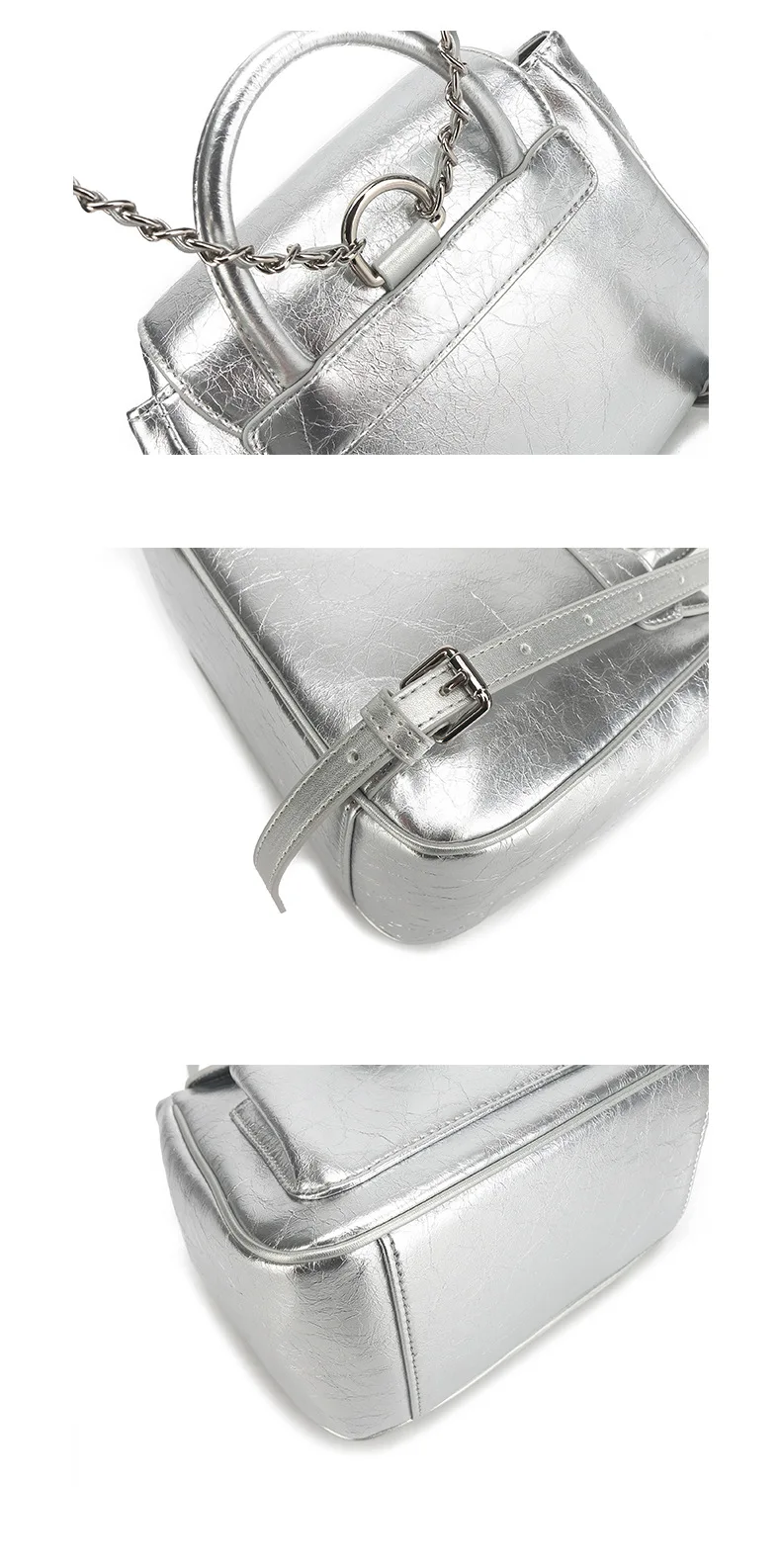Wholesale 2023 New Waxed Cowhide Chain Sling Backpack Luxury Genuine ...