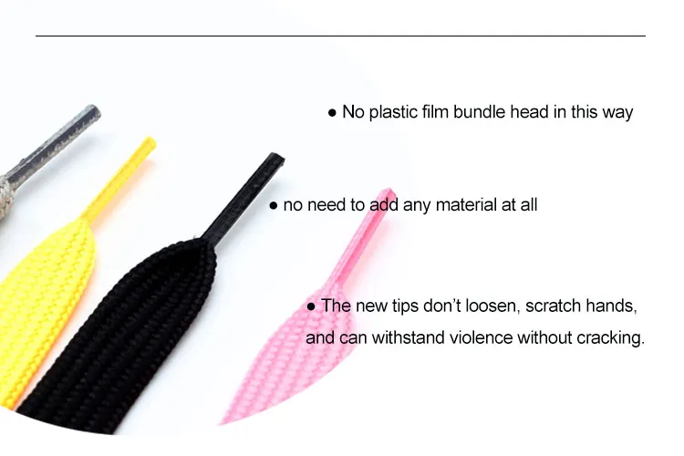 Custom Shoe Laces No Plastic Tips Ecofriendly Hot Pressed End Tips