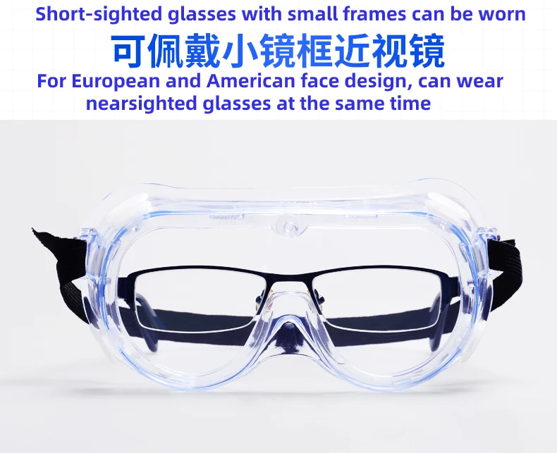 Transparent Plastic Anti Fog Eye Protective Safety Glasses Goggles