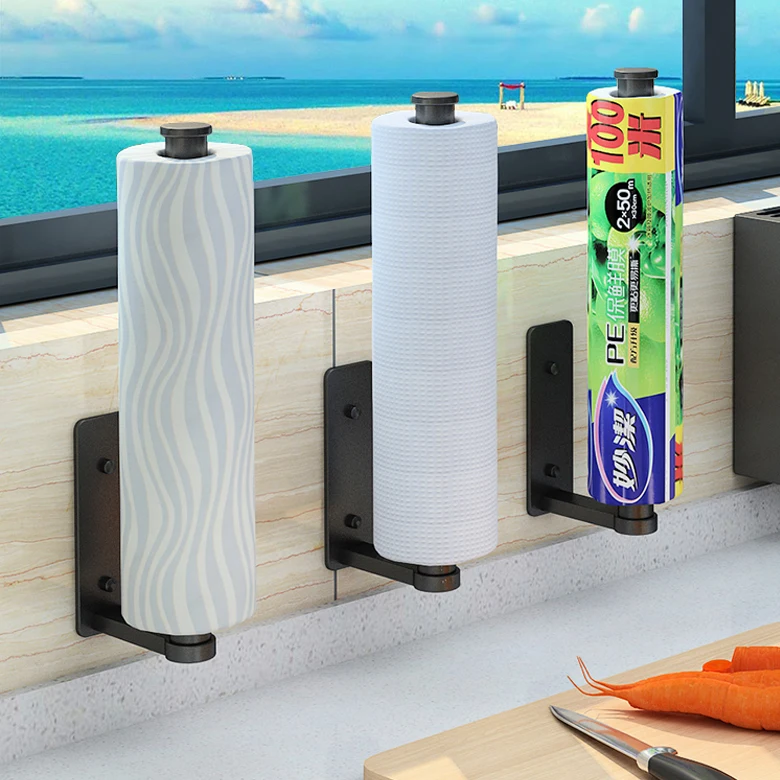 Кухонное бумажное полотенце не-дыропробивной стеллаж для хранения бумажная вешалка бумага масло абсорбирующие крючки полка подвешивания настенный