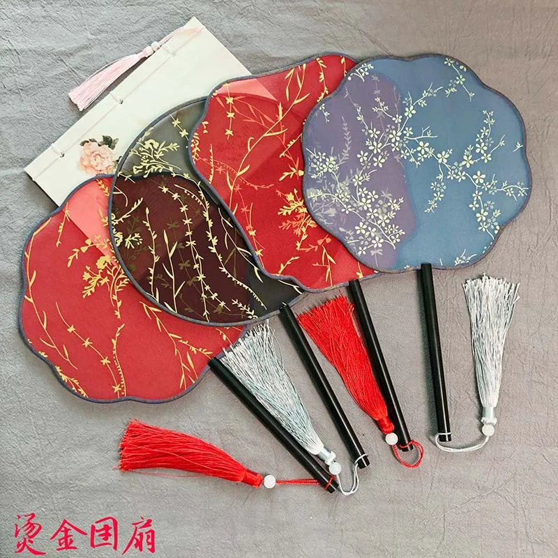 
 Красный цвет ткань Бамбук ручной вентилятор шелковой ткани  