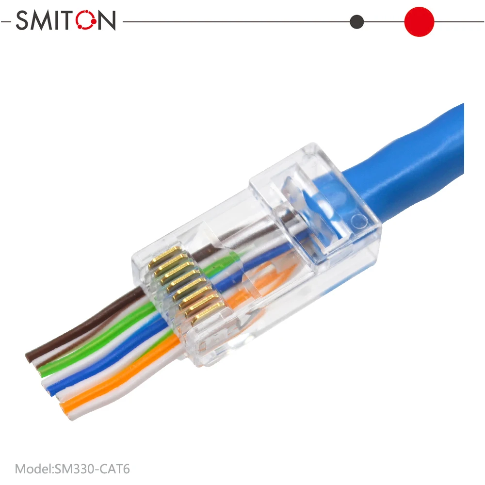 Cable Matters confez. da 100 connettore RJ45 passante cat6A (term. Cat 6A / connet. Cat6A / spine modulari RJ45/spine Ethernet/connettore di rete) per cavo Ethernet S/FTP solido o a trefoli