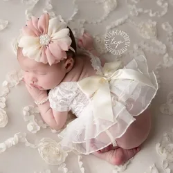 Newborn Photography Costume Mesh Baby Skirt Photo Studio Photography Props Girls Two-Piece Suit Shooting Props Wholesale