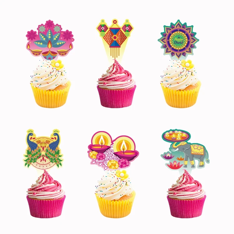 Hstyle Diwali Decorations Kits Happy Diwali Banner Latex Balloons Cake Topper Hanging Swirls Festival of Lights Party Supplies