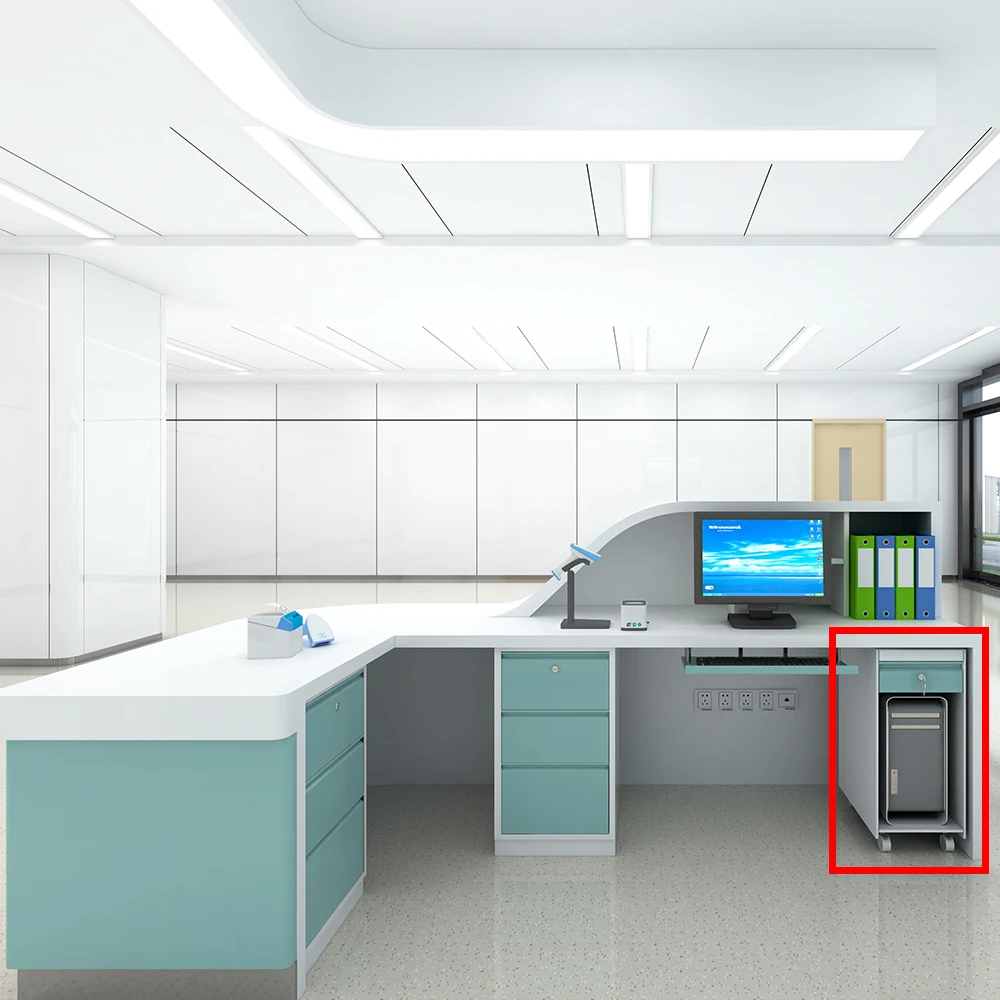 Clinic Disposal Station Stainless Steel Medicine Cabinet Dispensing Cabinet for Community Hospital PC Desk for School Workshop 4