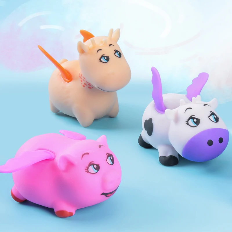 2024 New Design Cute Flying Wing Animals Squeeze Toys Led TPR PVA Dough Slime Stress Relief Fidget Toys for Kids
