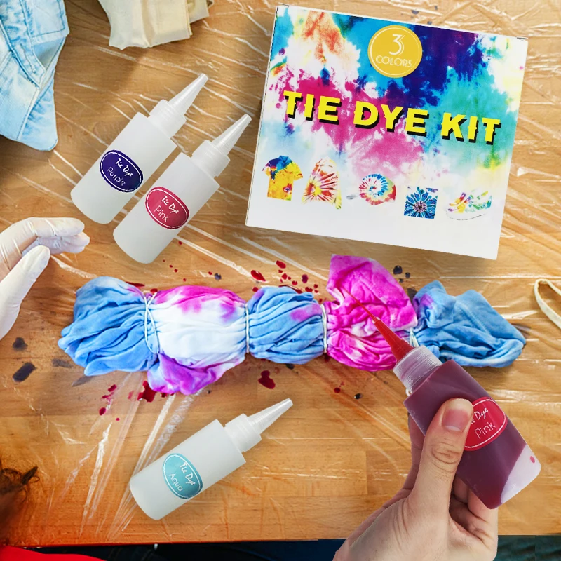 Бесплатная Настройка ярких красок KHY для взрослых Oem и цвет порошка ткани художественные принадлежности набор красителей галстуков своими