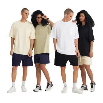 Retro heavy pocket pure cotton round neck short-sleeved t-shirt trendy brand shoulder loose FOG trendy