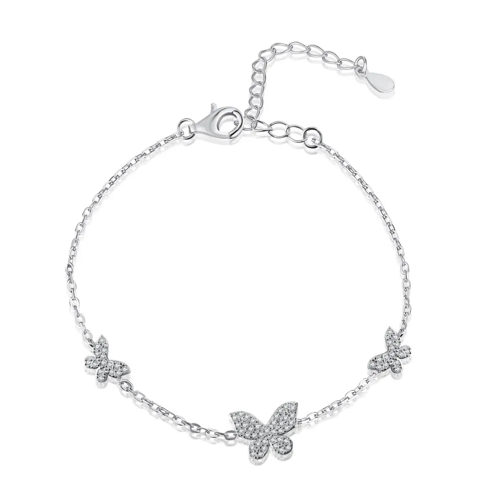 KAKODIY Fashion jewelry 925 Sterling Silver adjustable charm tennis bracelet for women 18K gold plated butterfly bracelet detail 4