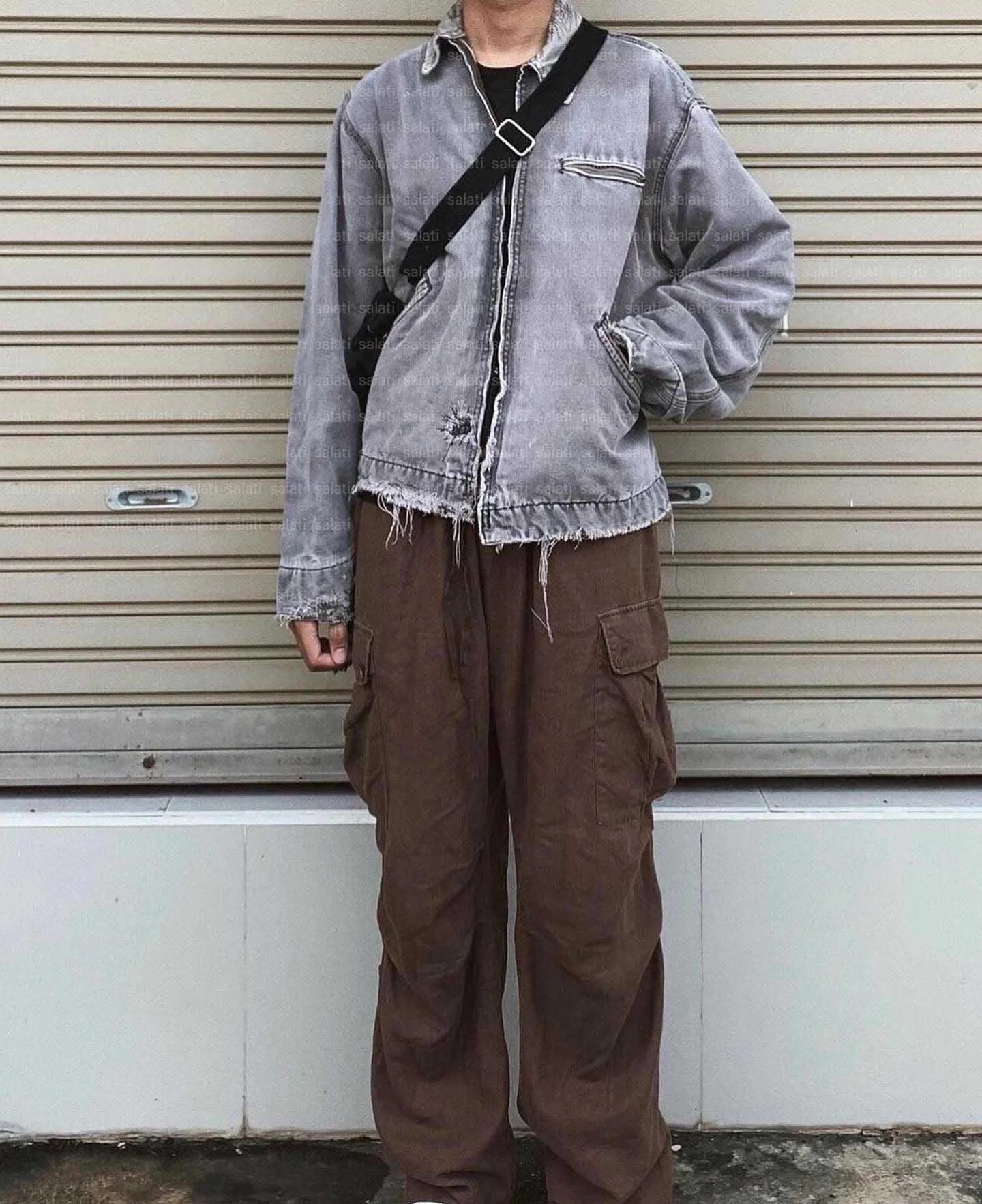 Salati Clothing Manufacturer Zip Distressed Blank Acid Wash Cotton Duck Canvas Detroit Cargo Carpenter Workwear Work Men Jackets gallery 4