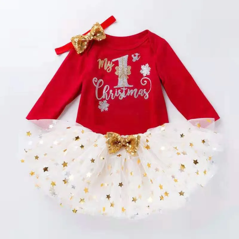 New Toddler Baby Christmas Outfits Baby Girls My First Christmas Romper  Tutu Clothes Xmas Dress Kids Infant Clothing For Holiday - Buy Baby  Christmas,Christmas Outfits Baby,My First Christmas Baby Girl Product on