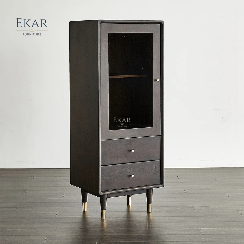 EKAR FURNITURE  high quality modern solid wooden bookshelf cabinet office furniture bookcase factory