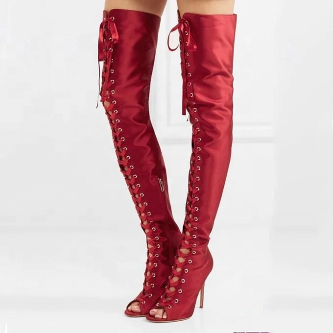 silk knee high boots