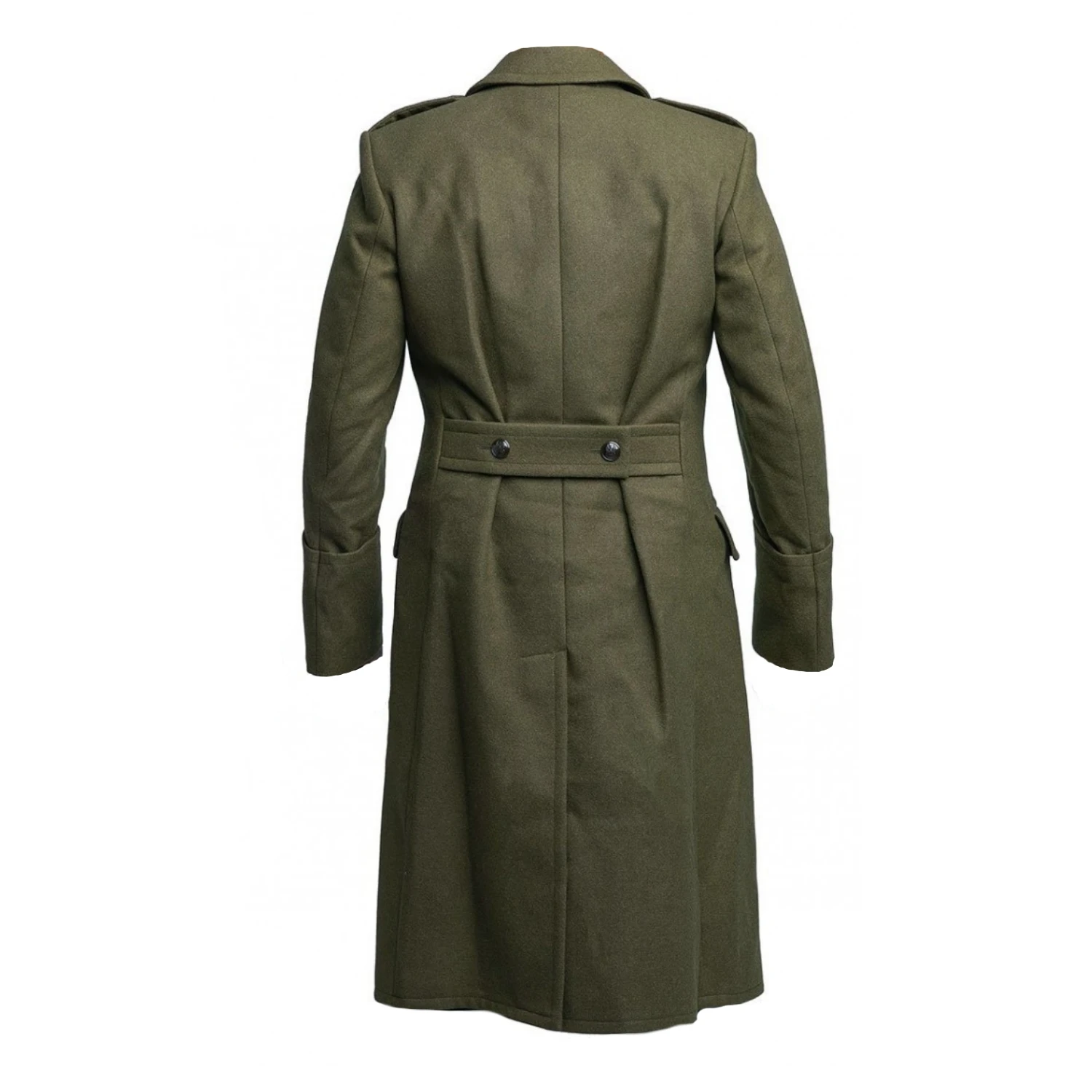 Men's Premium Wool Blend Full Length Trench Coat Winter Double Breasted ...