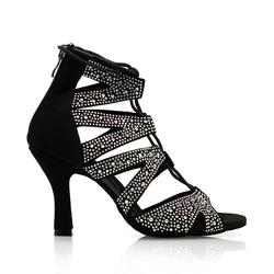 Женские танцевальные сапоги Suphini, на шнуровке, Высокий Каблук 8,5 см, Бачата, сальса