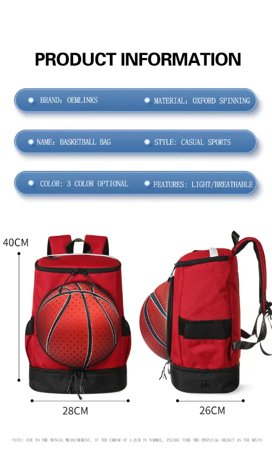 Custom Casual Sports Basketball Backpack Waterproof Soccer Bag For Kids ...