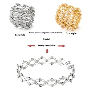 Hot Selling Vintage Style Magic Dual Purpose Telescopic Ring Beaded Adjustable Deformation Red Network Tremble