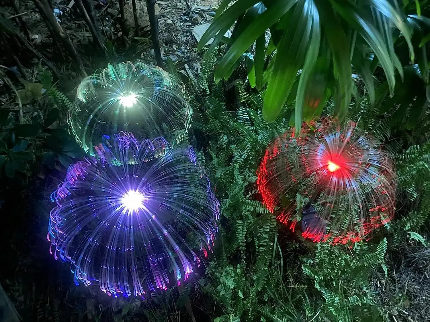 Outdoor Waterproof Solar Garden Decorative Jellyfish Led Fiber Optic ...