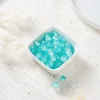 Perles de verre bicolores - bleu et blanc