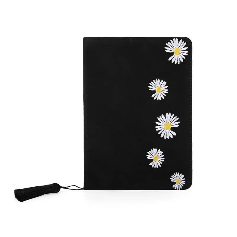 Chinese Style Embroidery Daisy Flower Notepad Creative Tassel Bookmark Student Diary Notebook