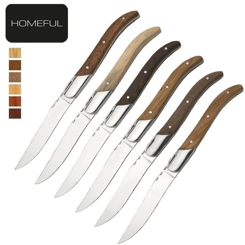 Luxury Steak Knife Stainless Steel Laguiole Steak Knife Set With 6