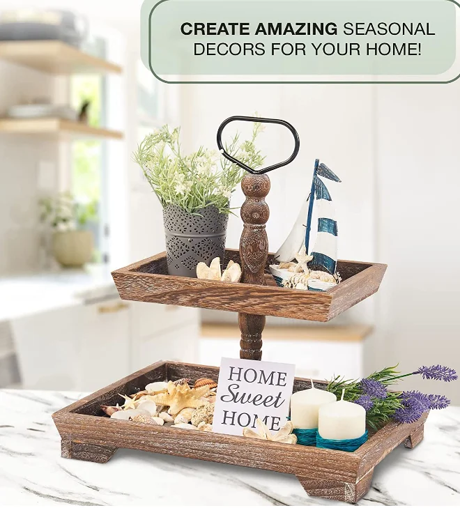 Factory Wholesale Country Style Farmhouse 2 Story Rectangle Decorative