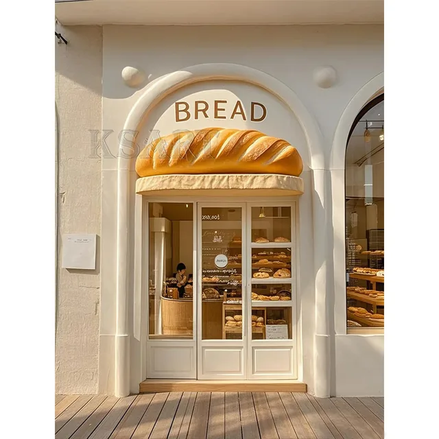 The Storefront Bread Sculpture of the Creative Bakery. High-quality Resin Decorative Items.