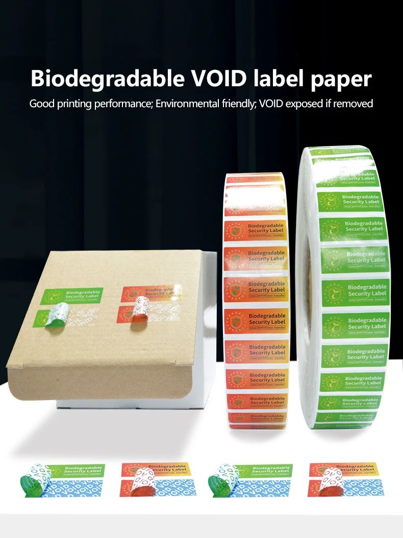 Custom Logo Void Security Label Biodegradable Tamper Evident Adhesive ...