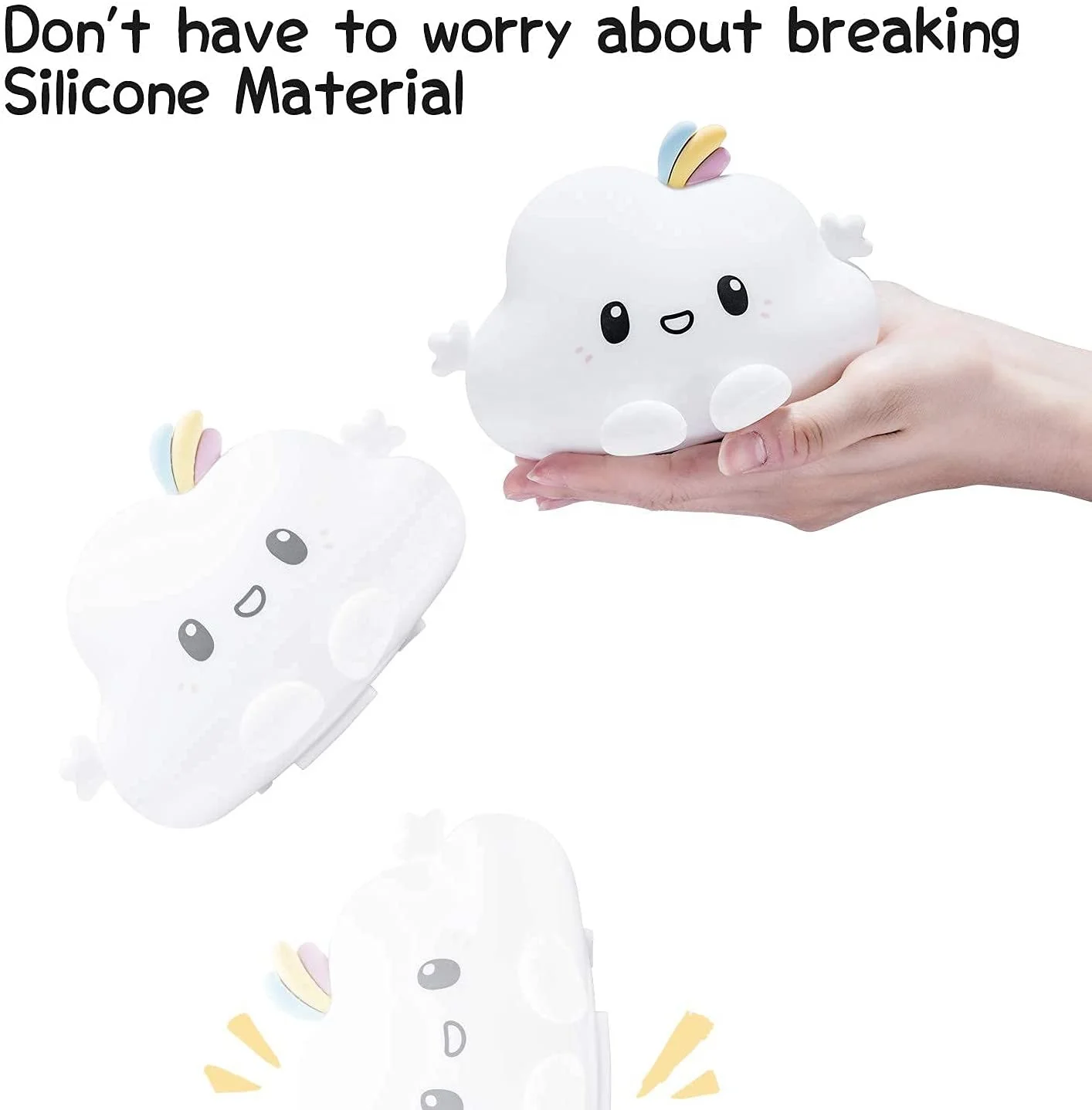 Children Tap Control LED Night Light Multi Color Silicone Night Light Cute Cloud Night Light for Kids