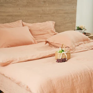 King Queen Size Linen Bedding Set for Hotel Flax Linen Fabric Sheet Customization Wholesale