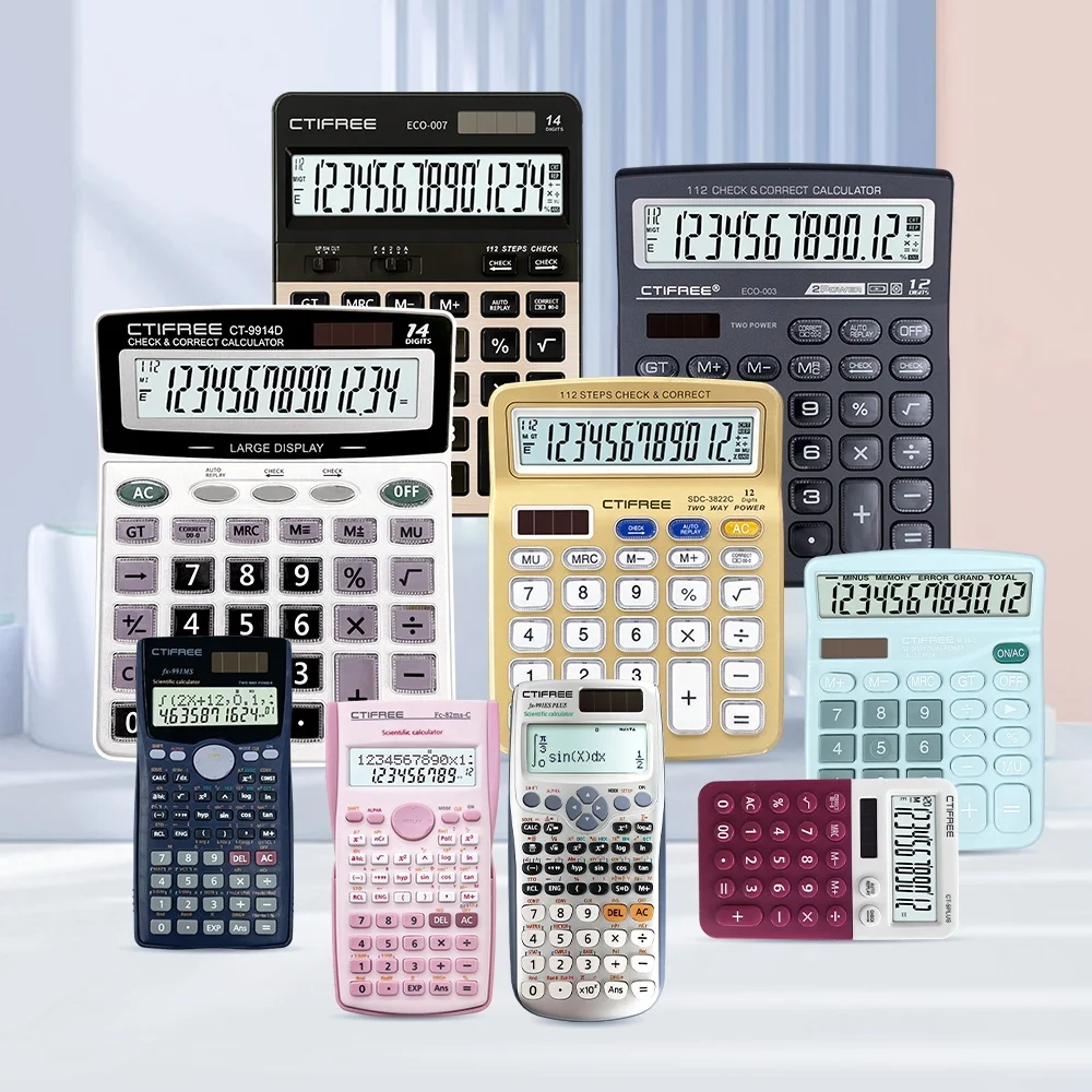 Major Calculators 12 14 Digits Display Electronic Calculadora Promotion Stationery Calculatrice Solar Panel System Calculator