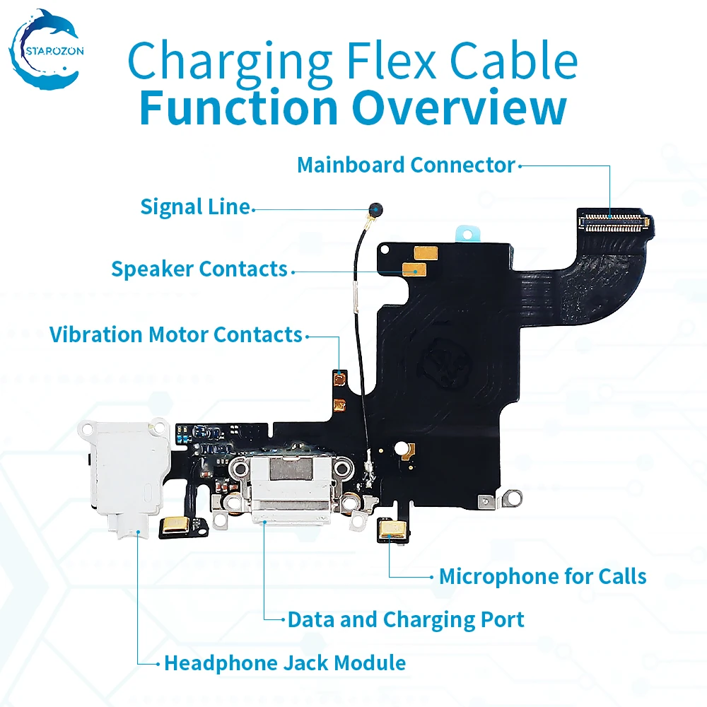 STAROZON Delivery Fast for Iphone 6G 6P 6S 6SP Mobile Phone Flex Cables  Replacement Charging Ports for Smart Phone Spare Parts