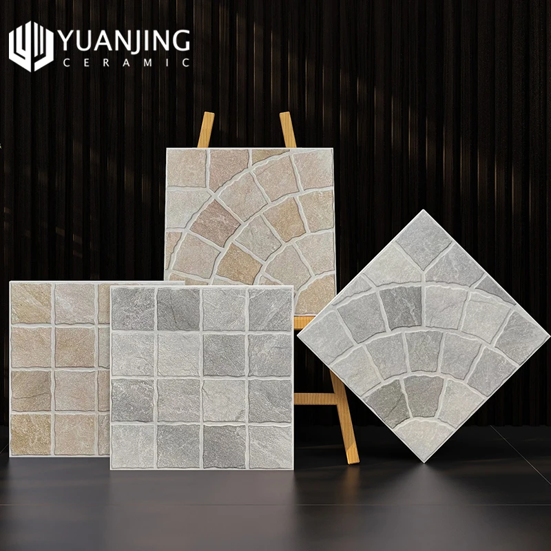Stone-Look Tile Multicolour Slate Outdoor Tile 40 X 40 Cm Grey Rust Porcelain Outdoor Floor Tile for Balcony Porch Yard