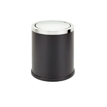 Hot Sale Stainless Steel Rolling Cover Open Top Round Household Waste Bin Bedroom Trash Can