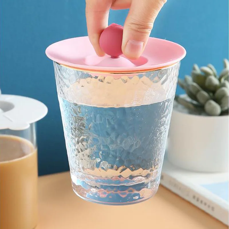 Anti-Dust Airtight Silicone Cup Lids Dust Proof Mug Bowl Cover for Tea Cups  & Saucers Coffee Mug Cap