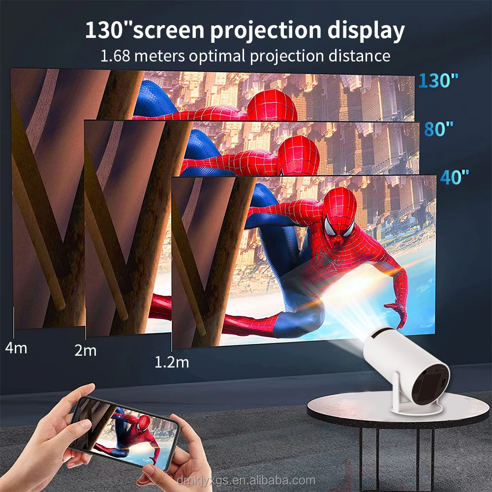 YUNDOO HY300 Popular Projector Fast Wireless Connection 4k HD Home Theater Smart  Projector Wireless Same Screen Projector