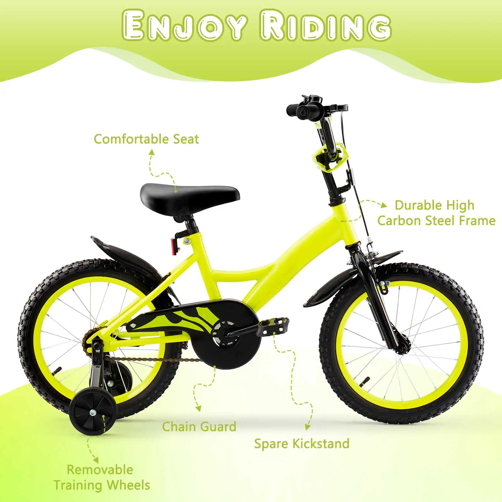 product 2025 high quality kids bicycle with 14 16 18 steel frame single speed  rear pedal brake easy  safe design for boys  girls-1