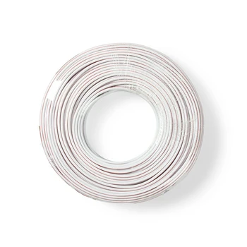 2 Core Flat Speaker Cable 2 X 0.75 Mm2 CCA 19AWG White PVC Sheath for Car Audio HiFi Sound