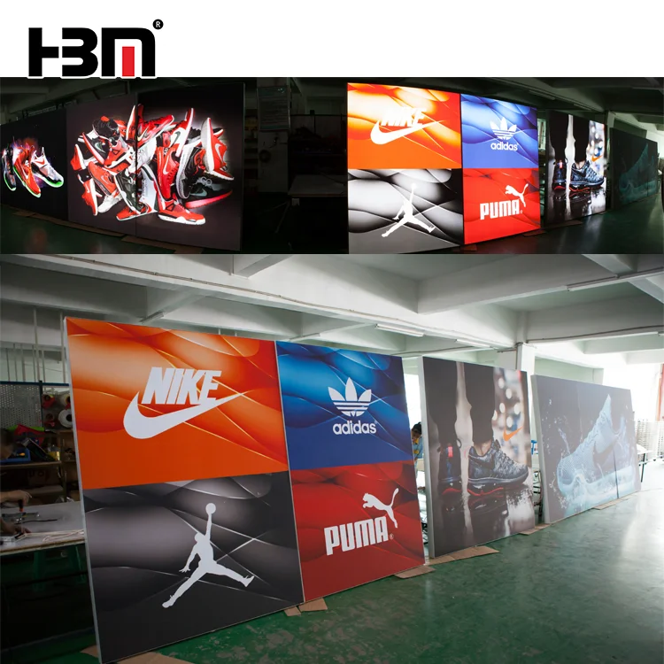 New Design Custom Size Black Anodized Single Side Lightbox Display Aluminum Profile Fabric Light Box SEG Frame