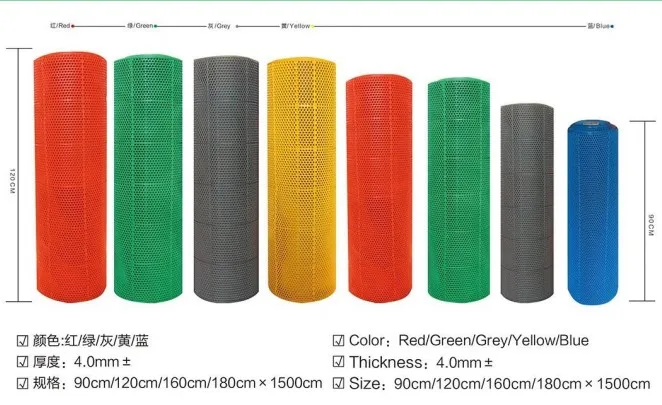Honeycomb Pattern Anti-Slip PVC Door Mat 4mm Wear Resistant Thickness Indoor/outdoor Use Easy Basement Park Vinyl Flooring