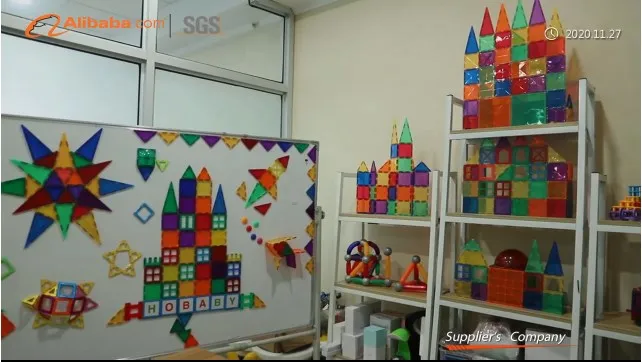 2023 New Style Hot Sale Colorful Plastic 100 pcs Magnetic Blocks Magnetic Building Tiles For Kids