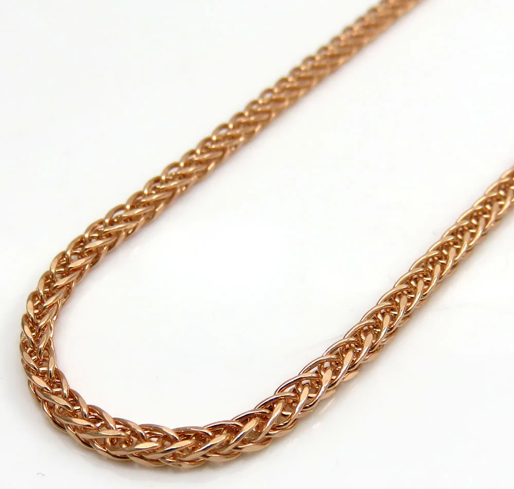 Rose gold store wheat chain necklace