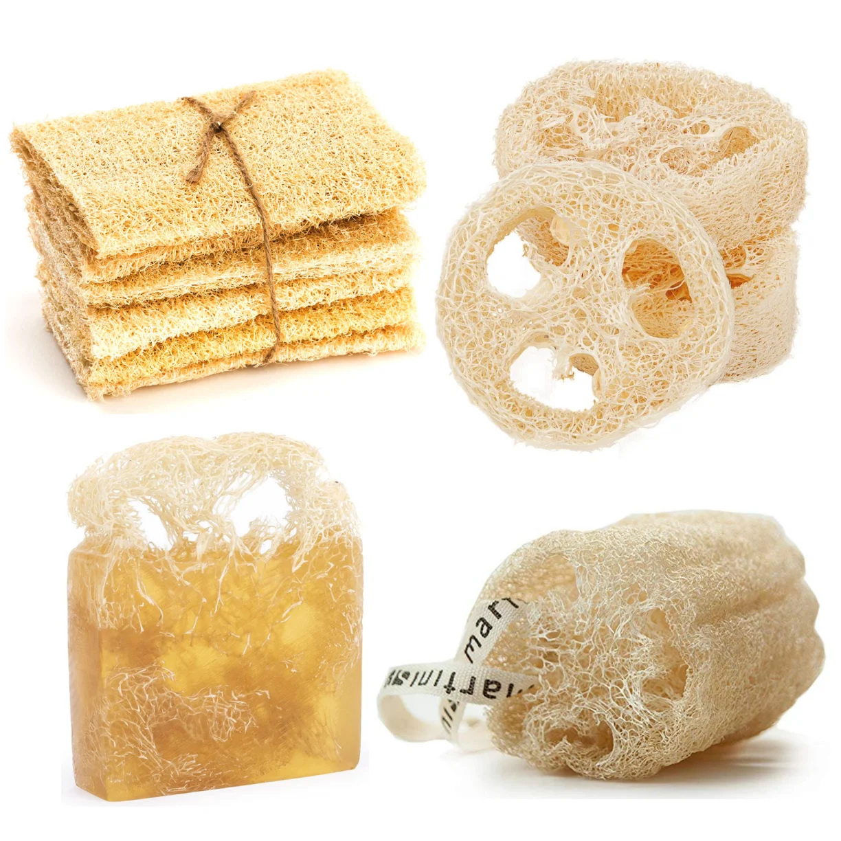 Eco Friendly Biodegradable Loofah Luffa Sponge For Kitchen Bath Shower