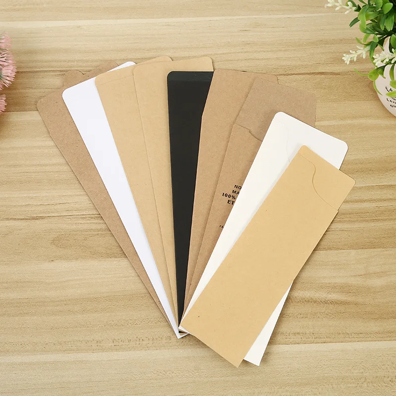 Custom Logo Printed Biodegradable Kraft Paper Knife Sleeves for Business Envelope Use-Chopstick Packing Sleeve