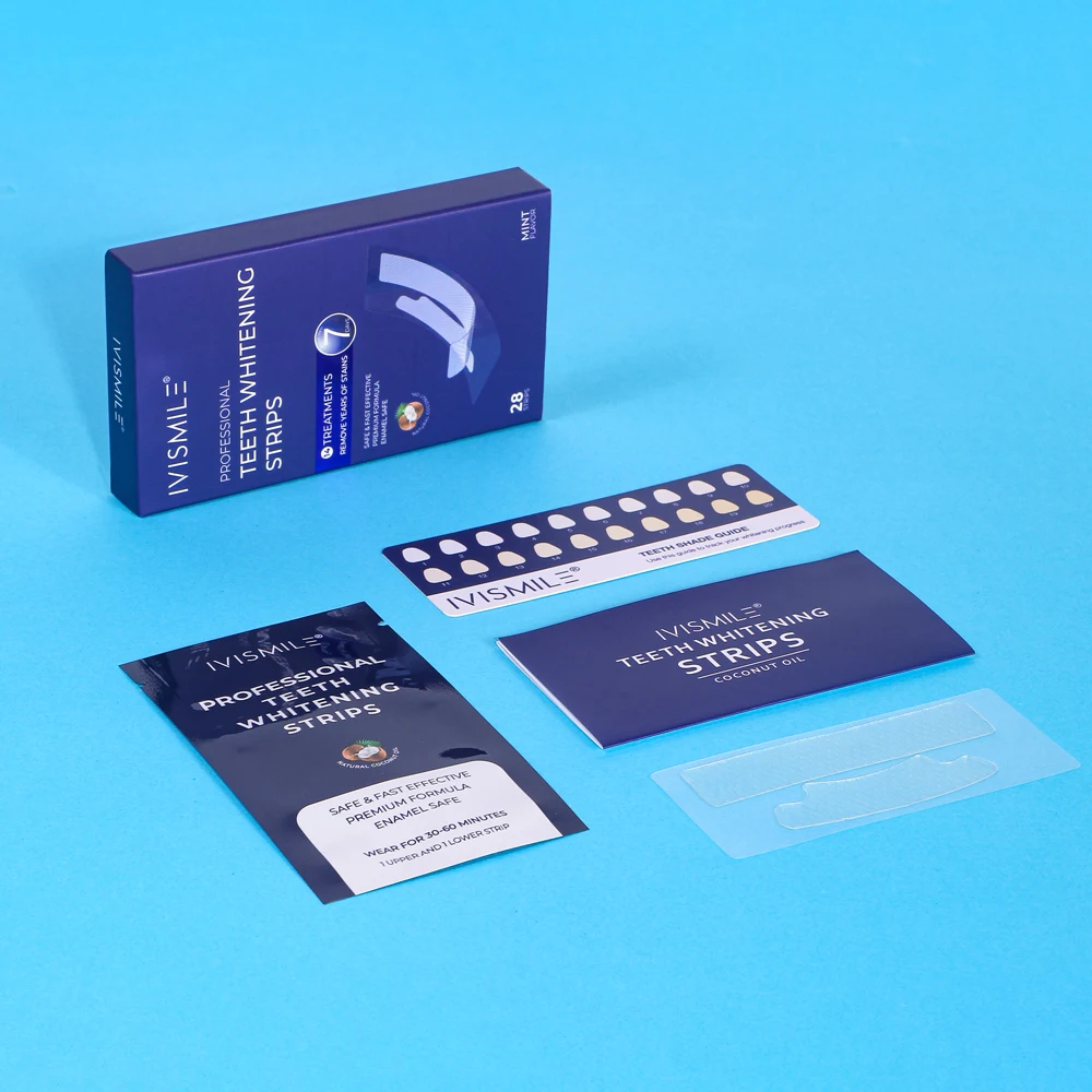 2025 Top New Advanced Remove Tooth Stains Non Peroxide Teeth Whitening Strips With Custom Logo