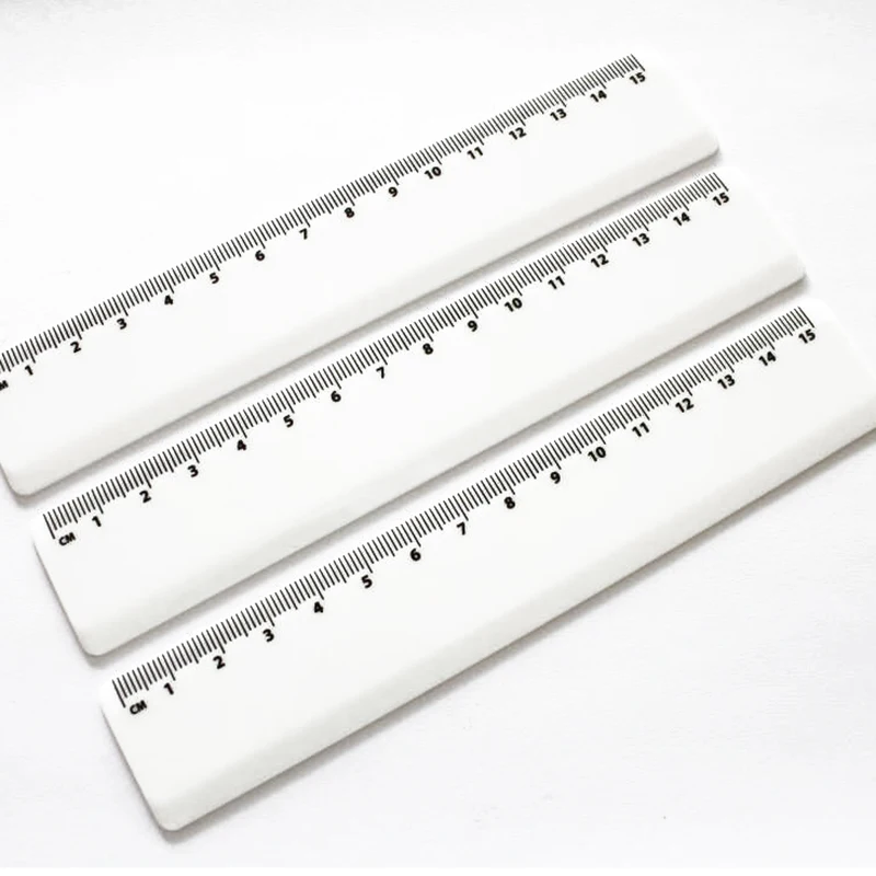 15cm 6inch plastic straight ruler white color